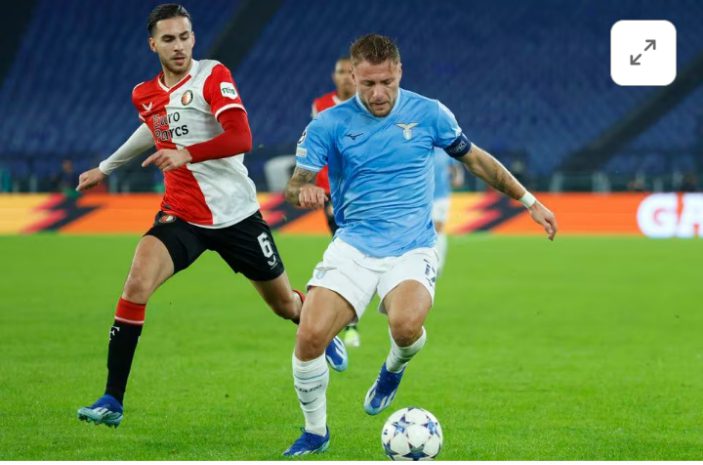 Lazio's Ciro Immobile Scores Winning Goal Against Feyenoord in Champions League Lazio's Ciro Immobile Scores Winning Goal Against Feyenoord in Champions League